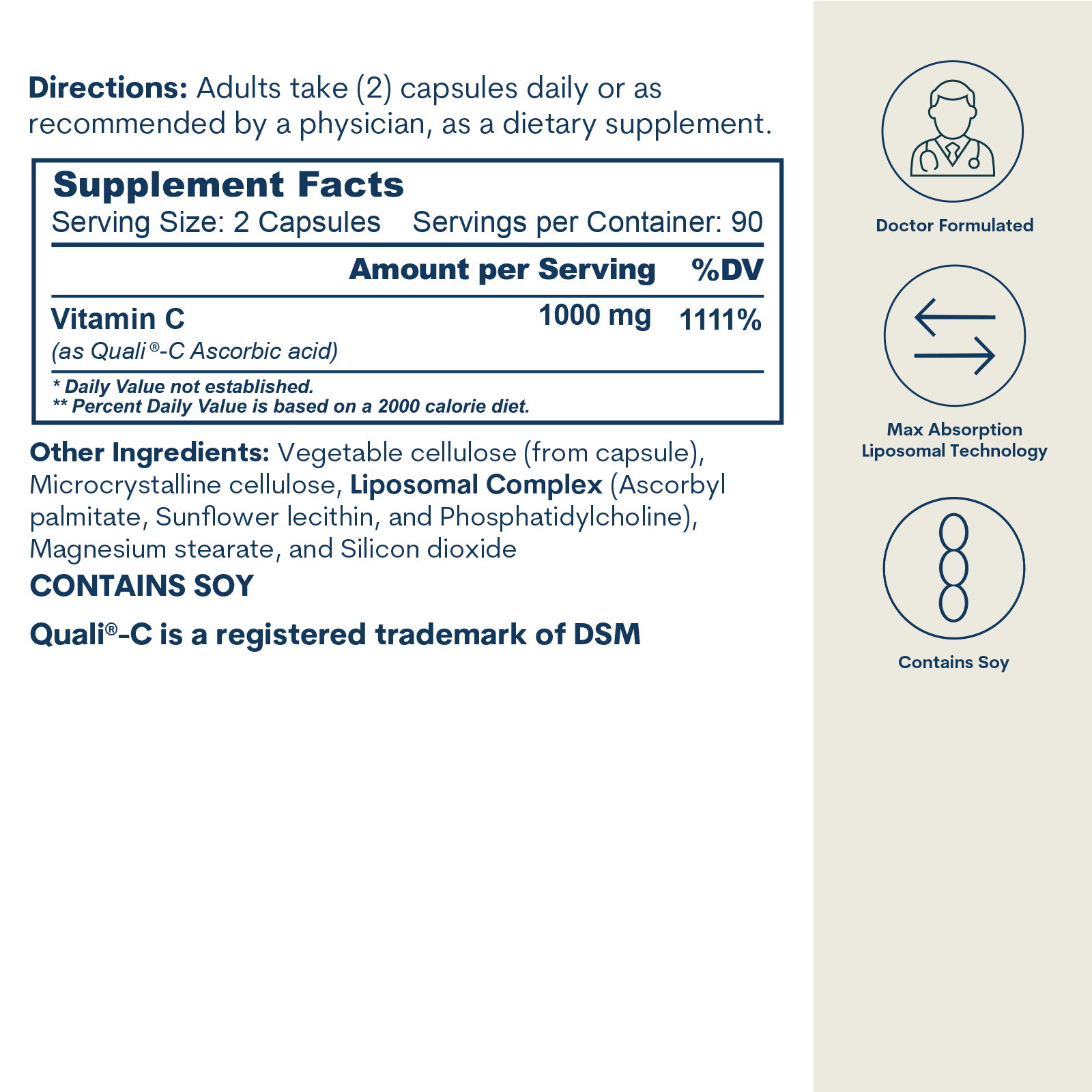 Liposomal Vitamin C Capsules – 180 Count (90 Servings)