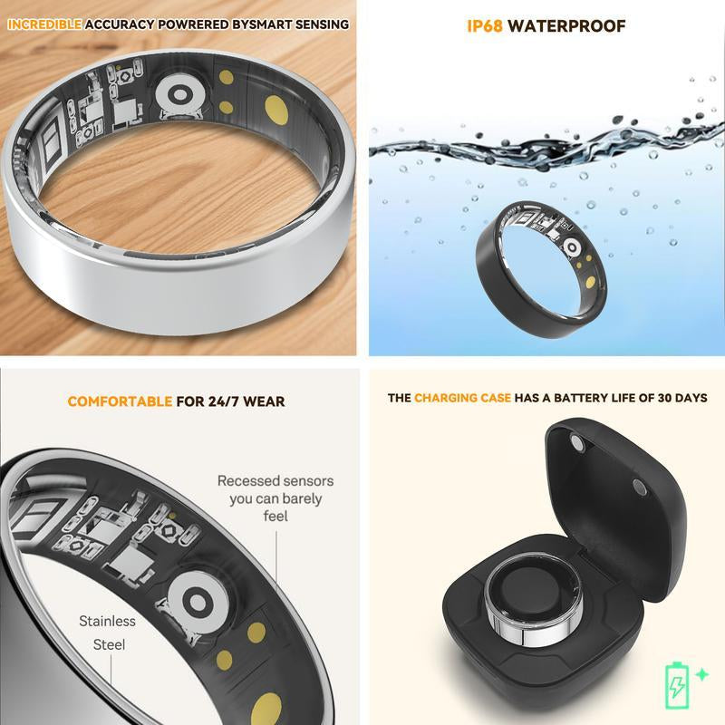 Smart Health Ring Fitness Tracker – Heart Rate, Sleep & Activity Monitoring (IP68 Waterproof)