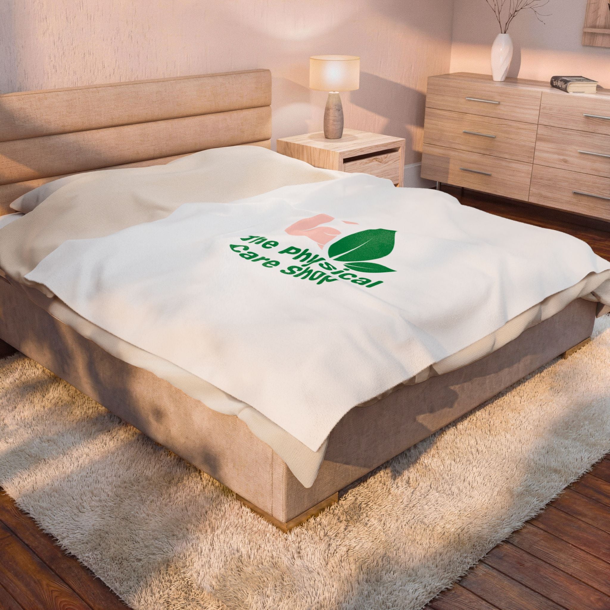 The Physical Care Shop Logo Velveteen Throw Blanket