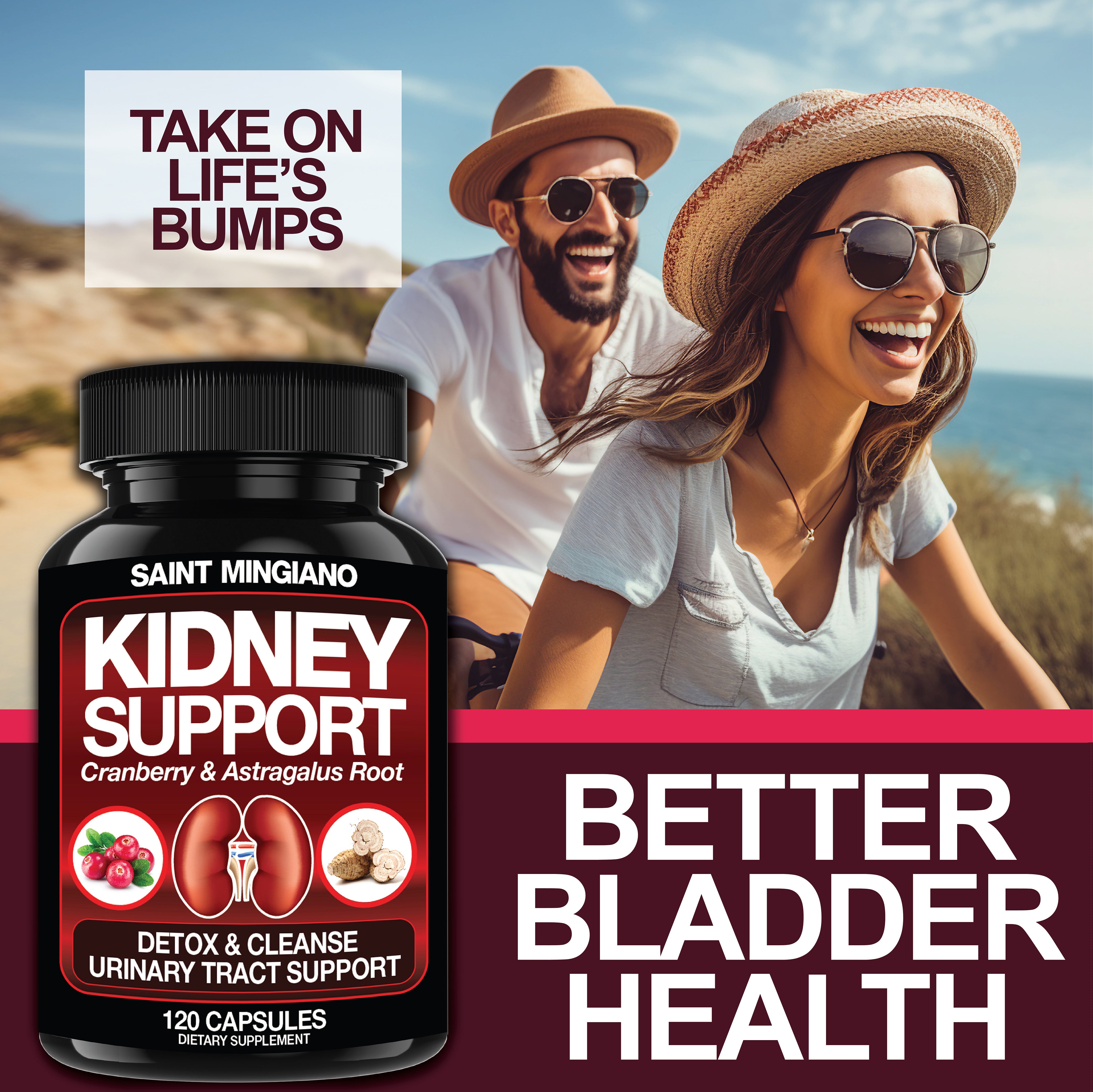 Kidney Support Cleanse – Cranberry & Astragalus Detox & Repair Capsules (120 Count)