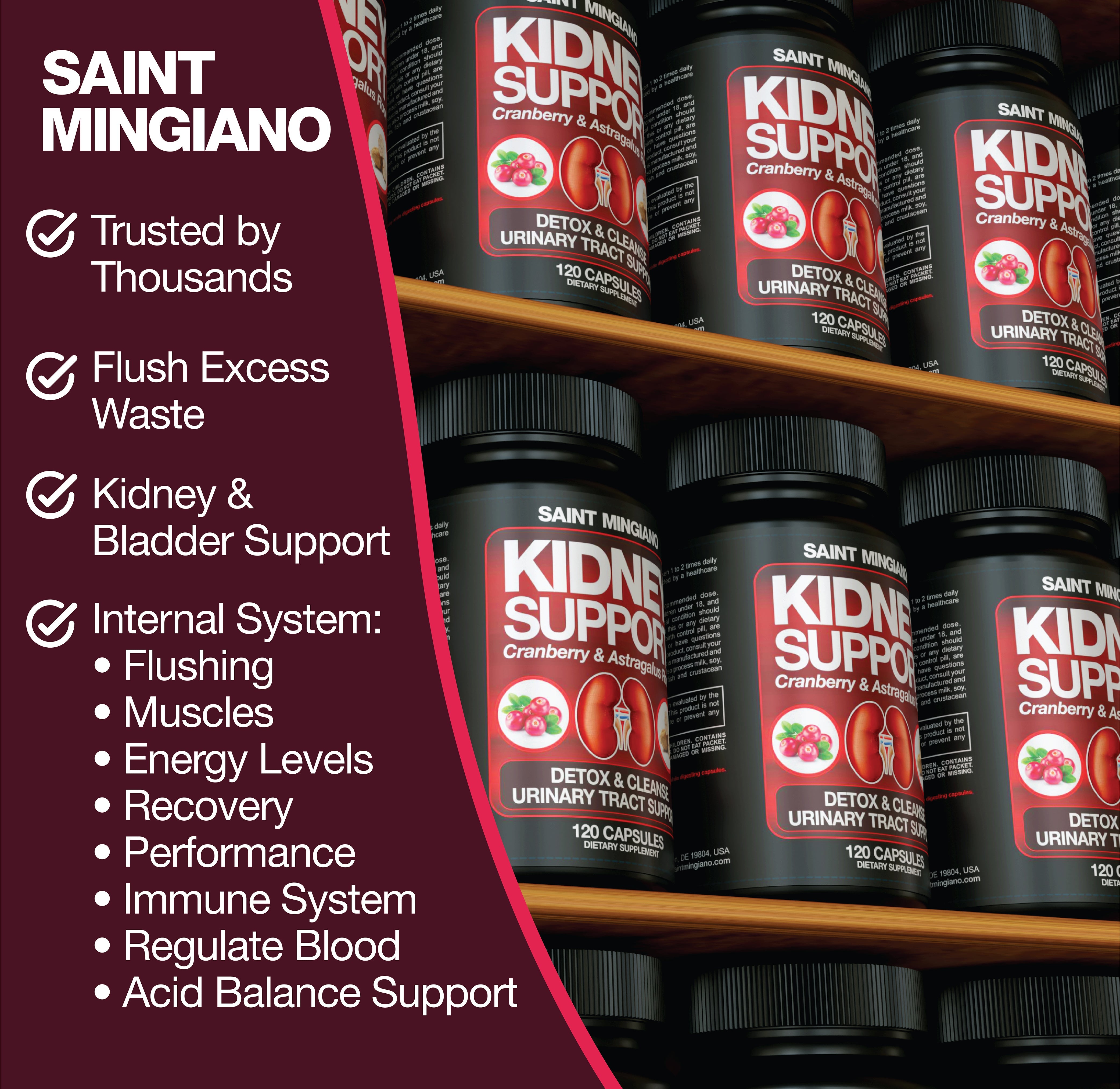 Kidney Support Cleanse – Cranberry & Astragalus Detox & Repair Capsules (120 Count)