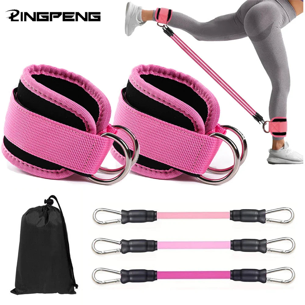 Ankle Straps Resistance Bands Set – Fitness Workout & Cable Training Equipment