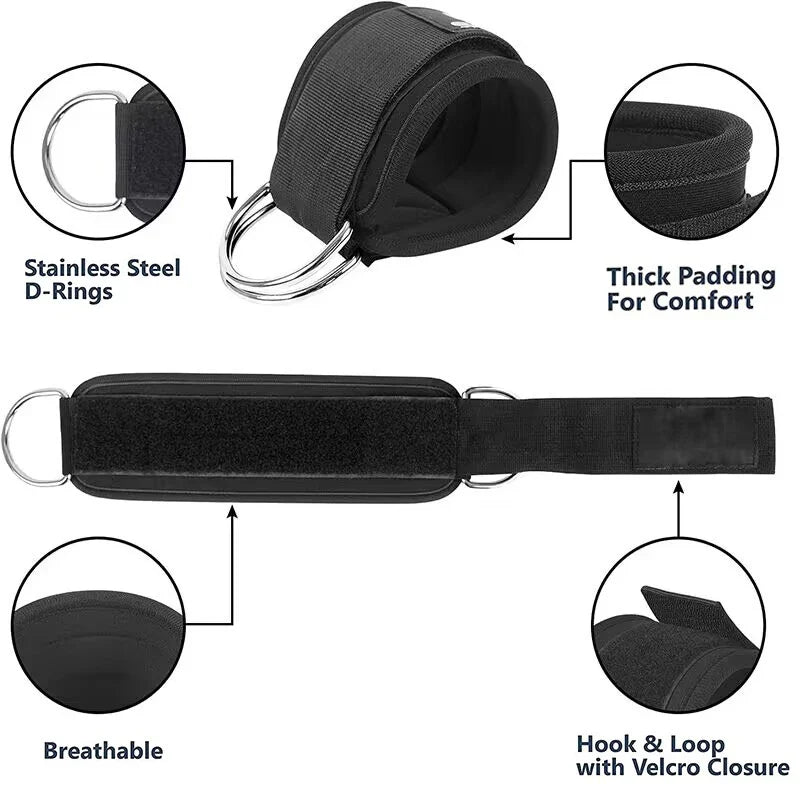 Ankle Straps Resistance Bands Set – Fitness Workout & Cable Training Equipment