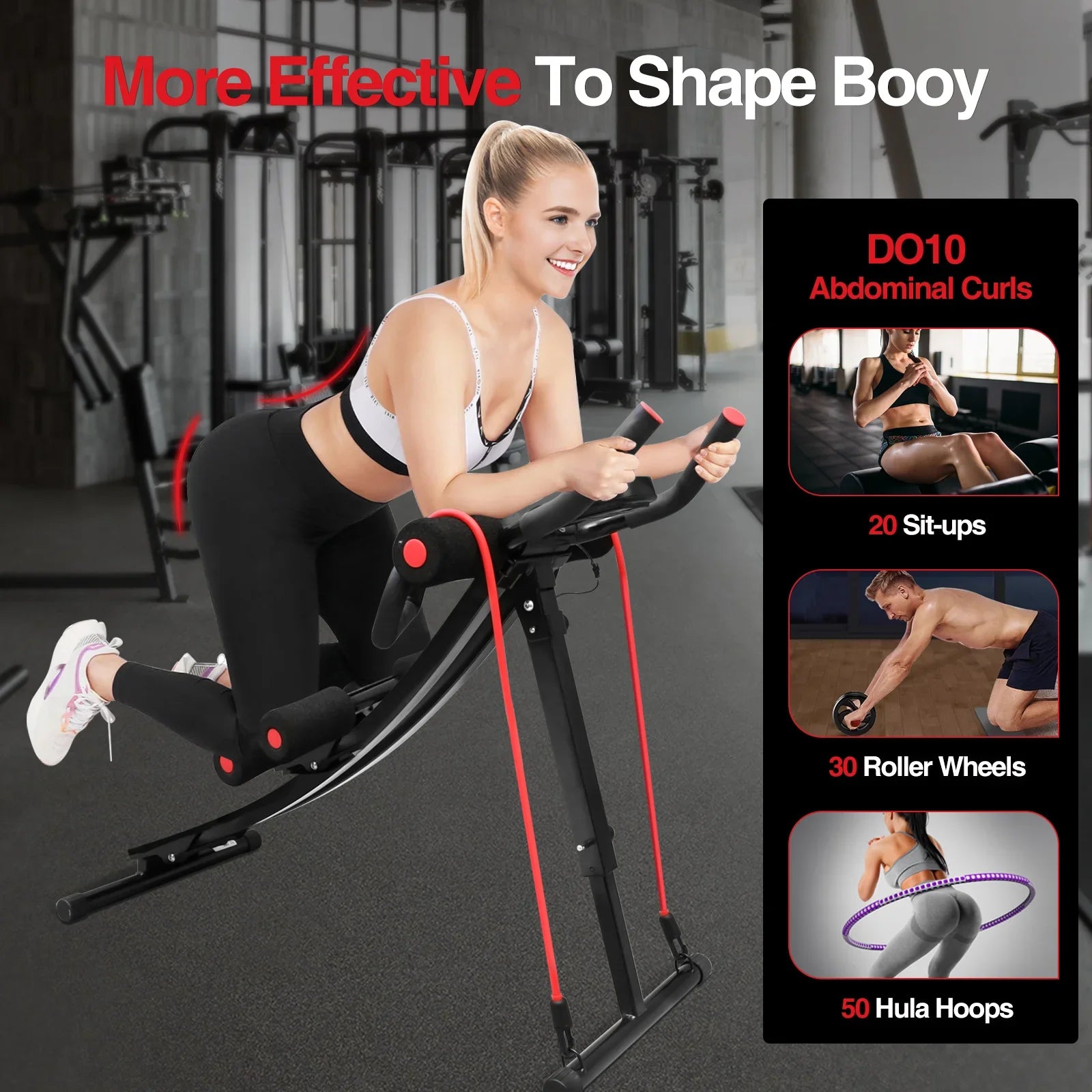 Foldable Ab Machine – Core & Abdominal Workout Trainer with LCD Display (440lbs Max)