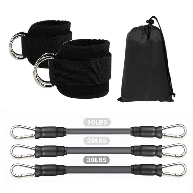 Ankle Straps Resistance Bands Set – Fitness Workout & Cable Training Equipment