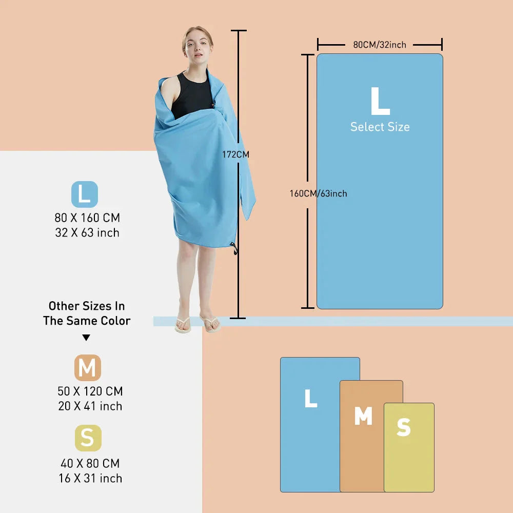 Microfiber Quick-Dry Towel – Lightweight Sandproof Sports & Travel Towel