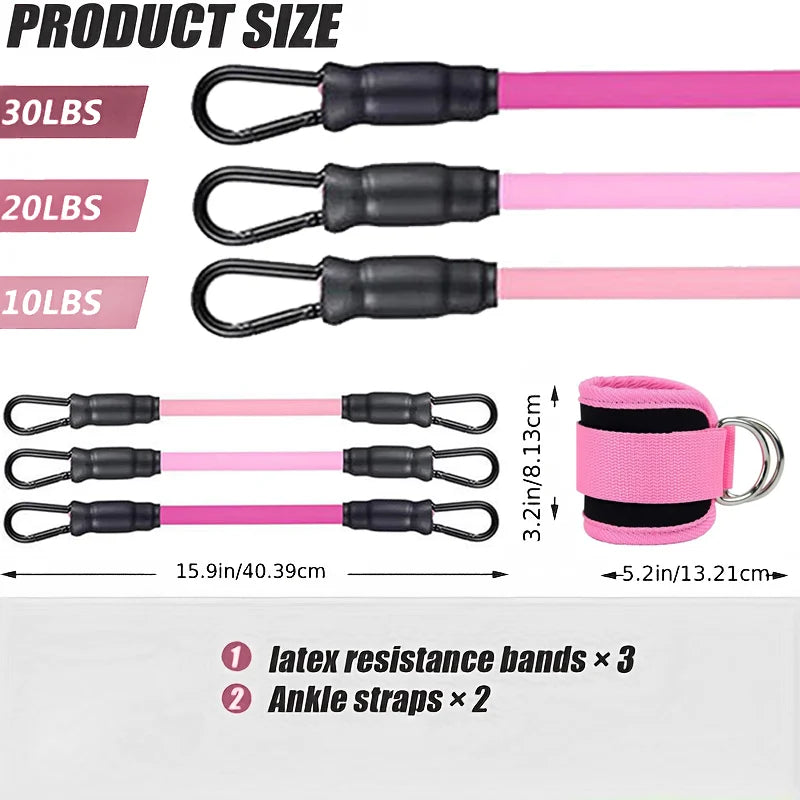 Ankle Straps Resistance Bands Set – Fitness Workout & Cable Training Equipment
