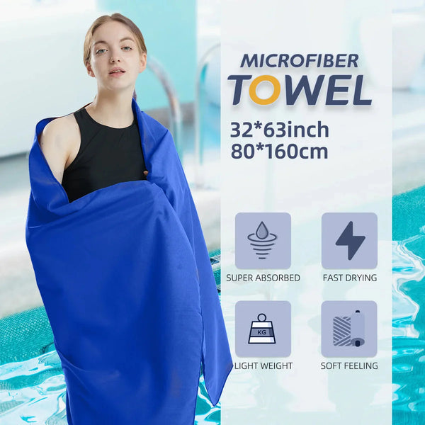 Microfiber Quick-Dry Towel – Lightweight Sandproof Sports & Travel Towel