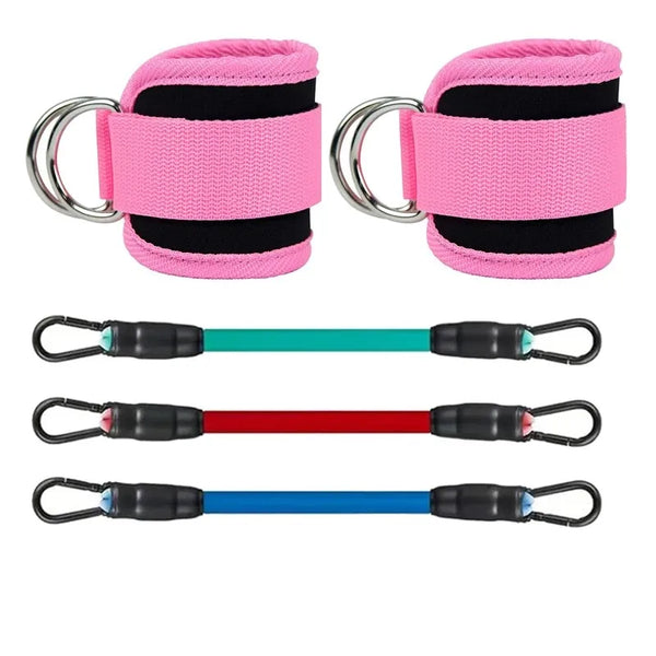 Ankle Straps Resistance Bands Set – Fitness Workout & Cable Training Equipment