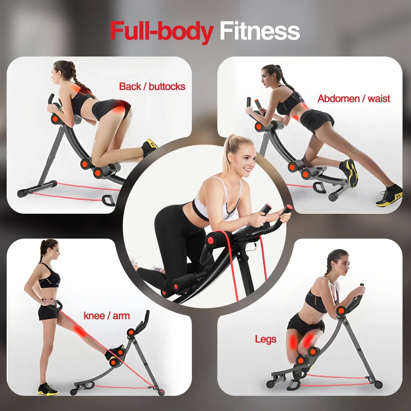 Foldable Ab Machine – Core & Abdominal Workout Trainer with LCD Display (440lbs Max)