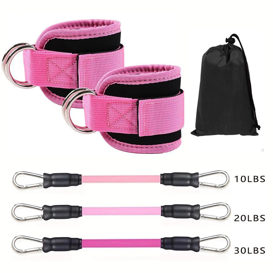 Ankle Straps Resistance Bands Set – Fitness Workout & Cable Training Equipment