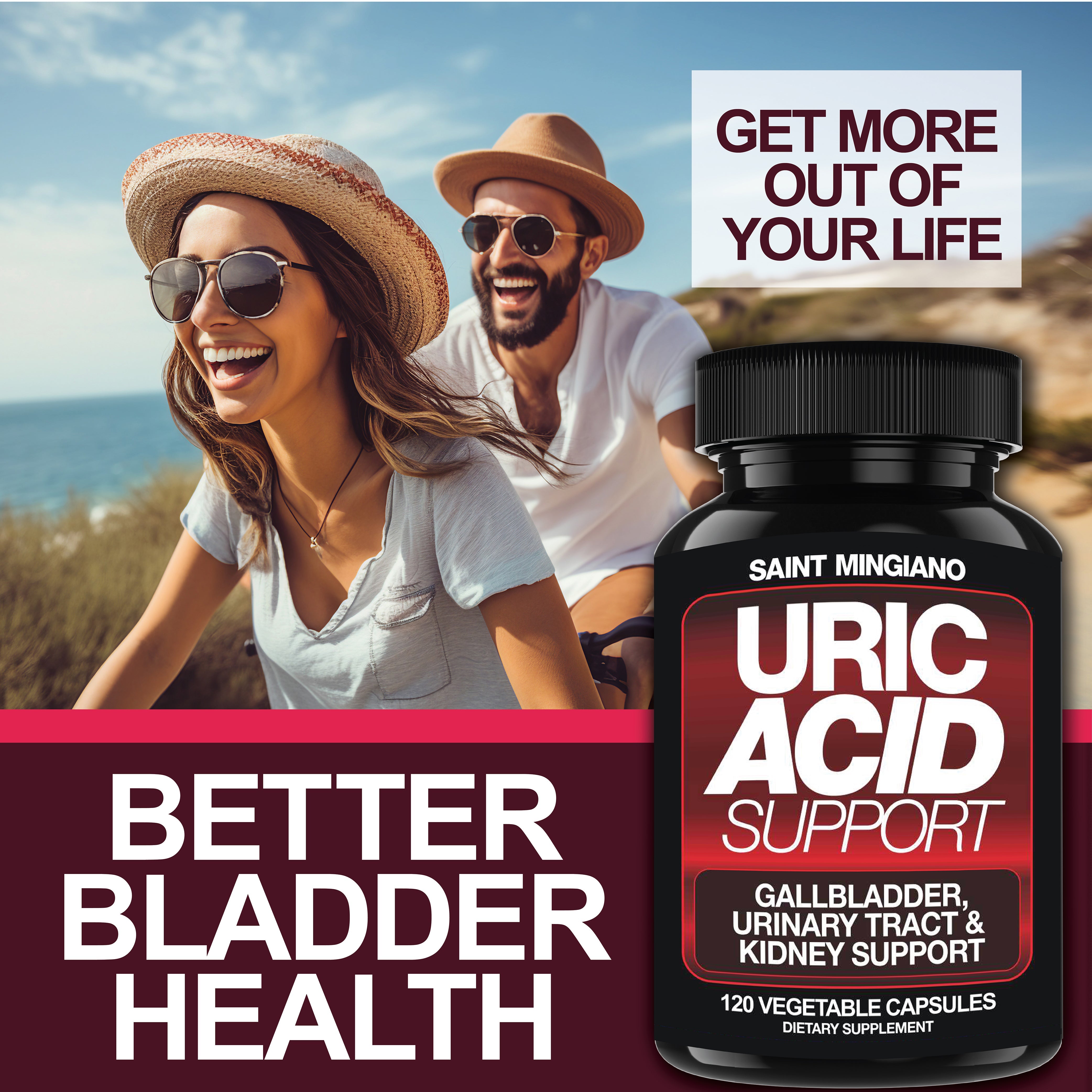 Uric Acid Support – Kidney Cleanse, Gallbladder & Urinary Tract Support (120 Capsules)