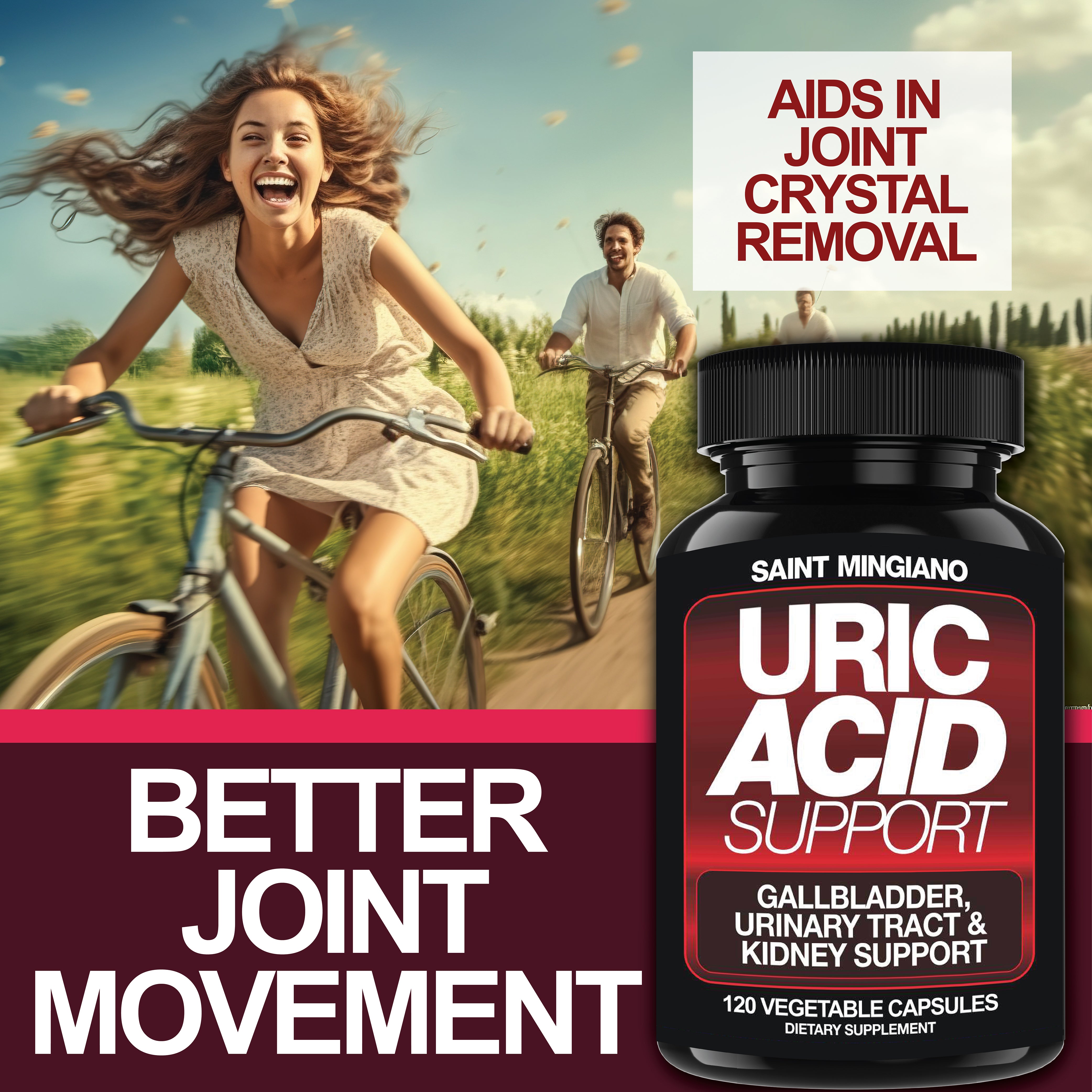 Uric Acid Support – Kidney Cleanse, Gallbladder & Urinary Tract Support (120 Capsules)