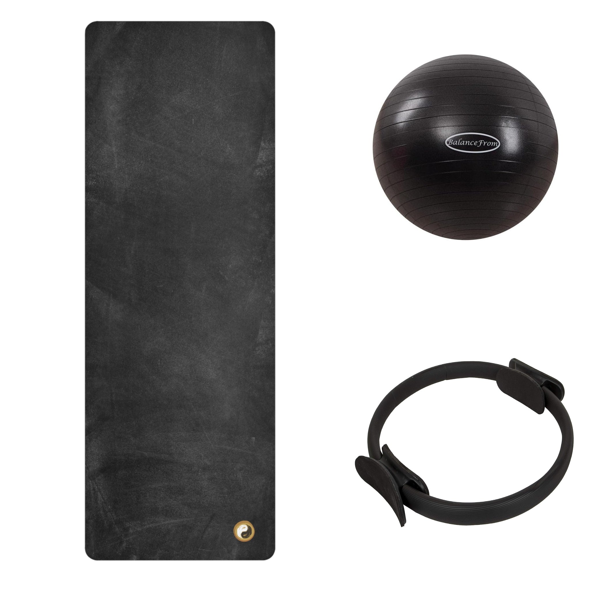 Studio Pilates Accessories Bundle – Rubber Yoga Mat, Pilates Ring & Pilates Ball Set