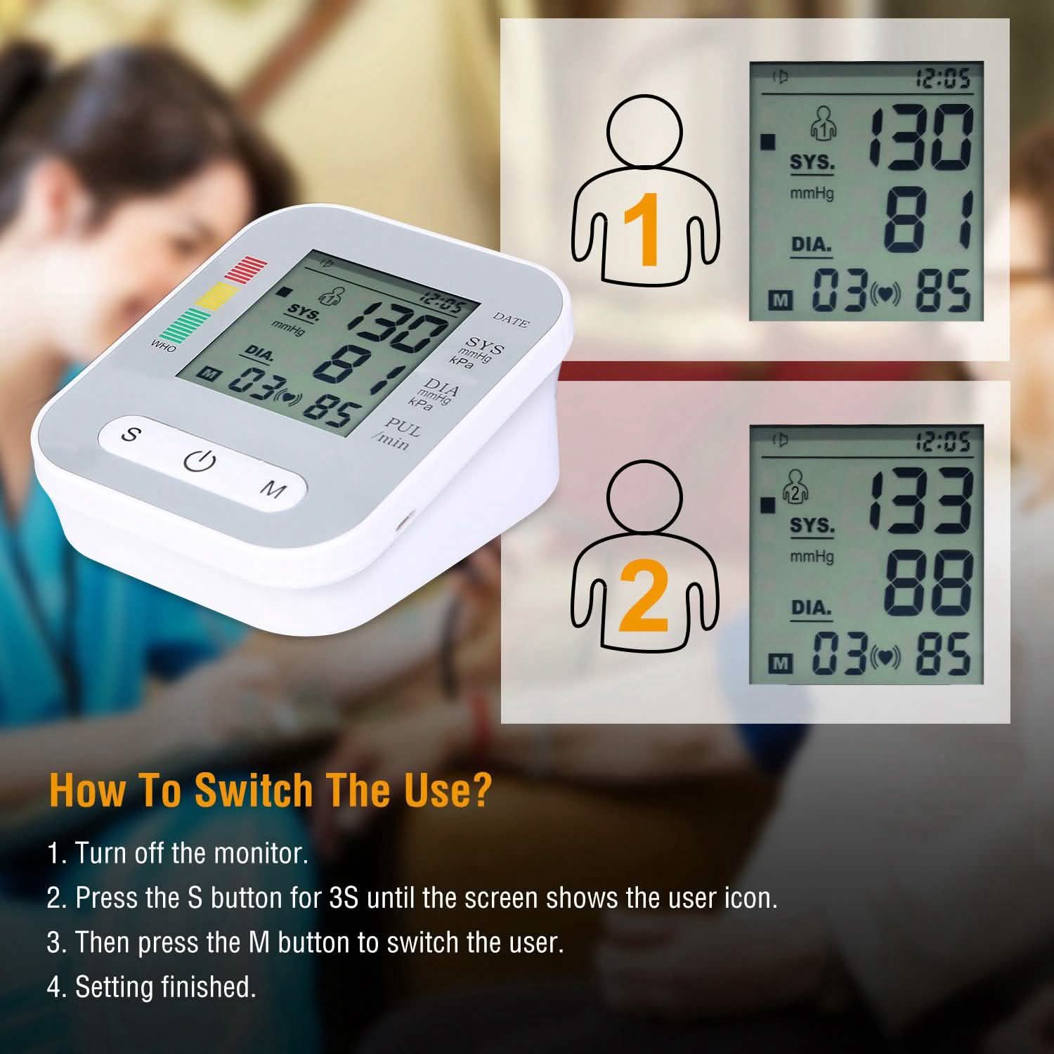 Digital Arm Blood Pressure Monitor – Automatic Home BP & Heart Rate Tracker