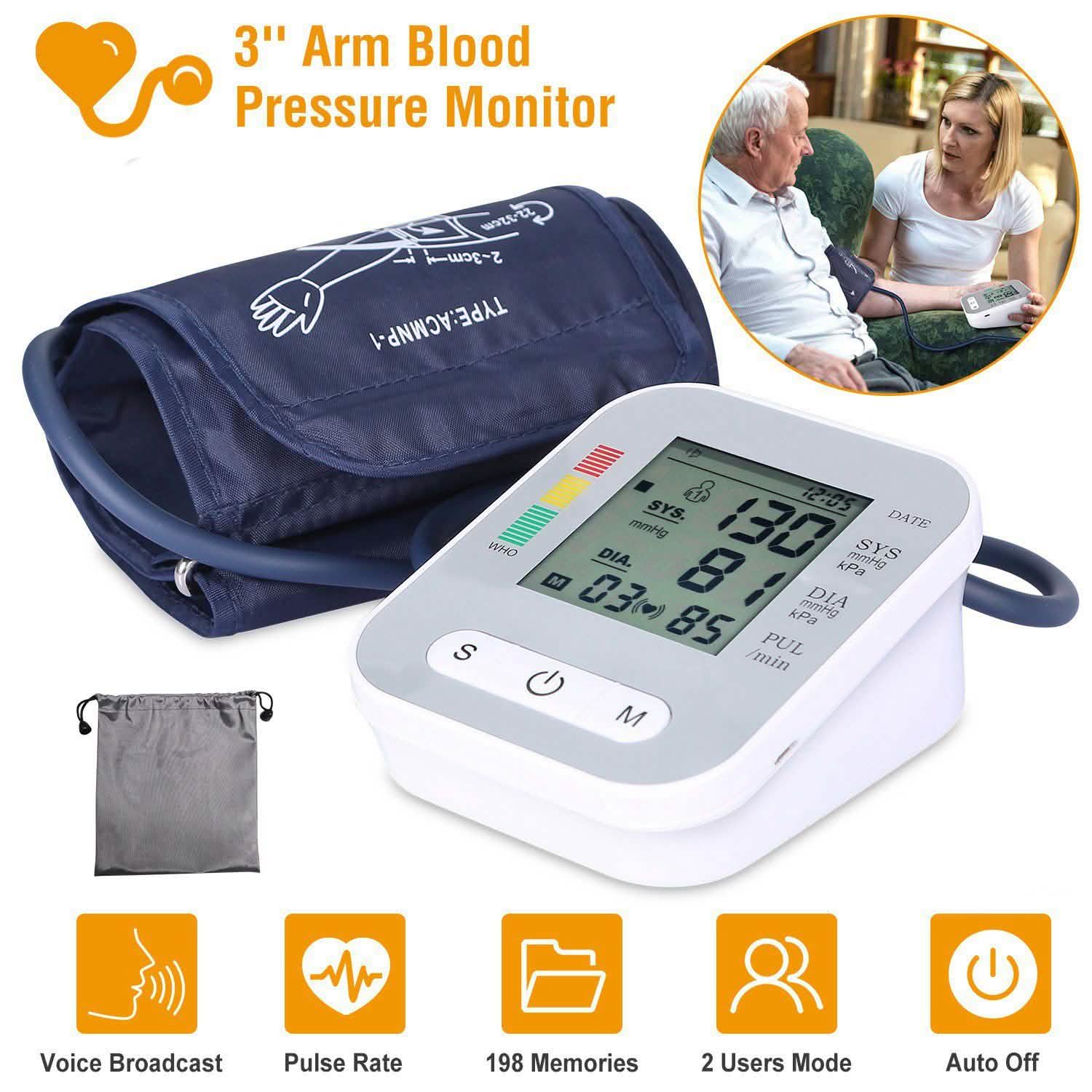 Digital Arm Blood Pressure Monitor – Automatic Home BP & Heart Rate Tracker