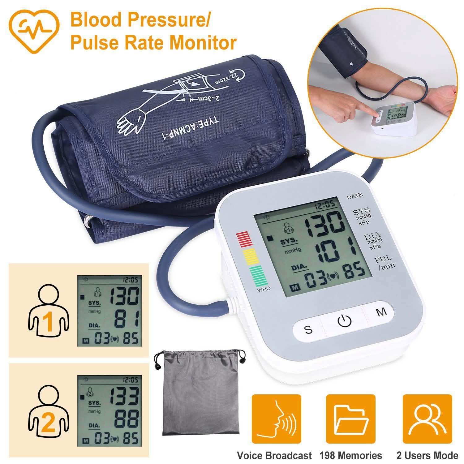 Digital Arm Blood Pressure Monitor – Automatic Home BP & Heart Rate Tracker