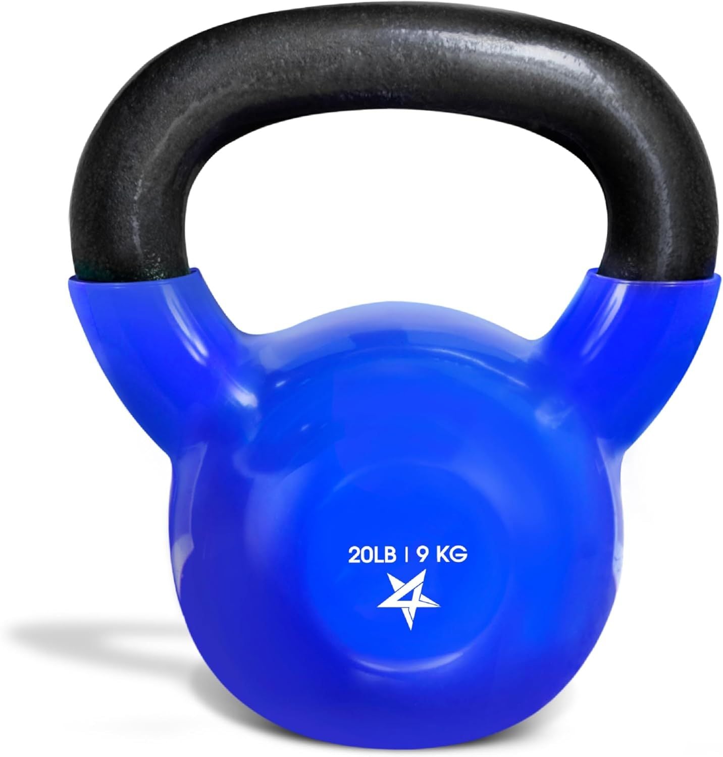 Vinyl Coated Cast Iron Kettlebell – 5–100 lb Strength Training Home Gym Equipment
