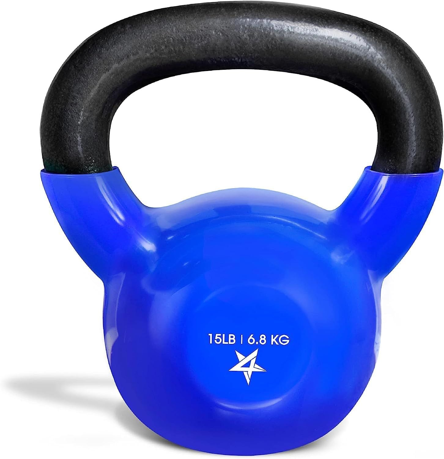 Vinyl Coated Cast Iron Kettlebell – 5–100 lb Strength Training Home Gym Equipment