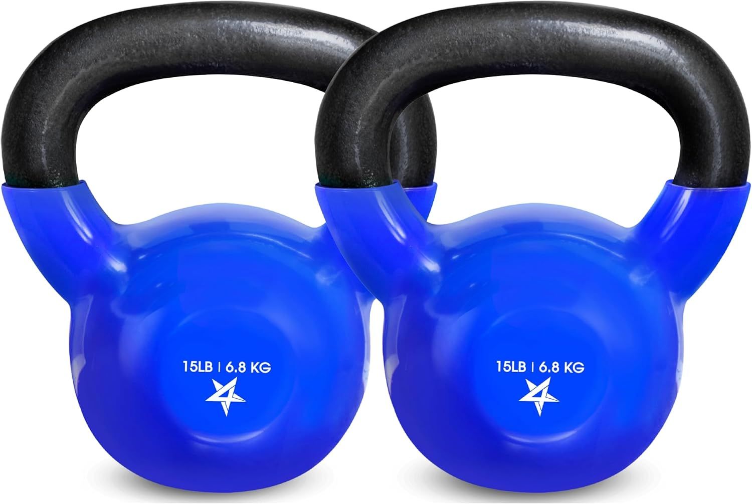 Vinyl Coated Cast Iron Kettlebell – 5–100 lb Strength Training Home Gym Equipment