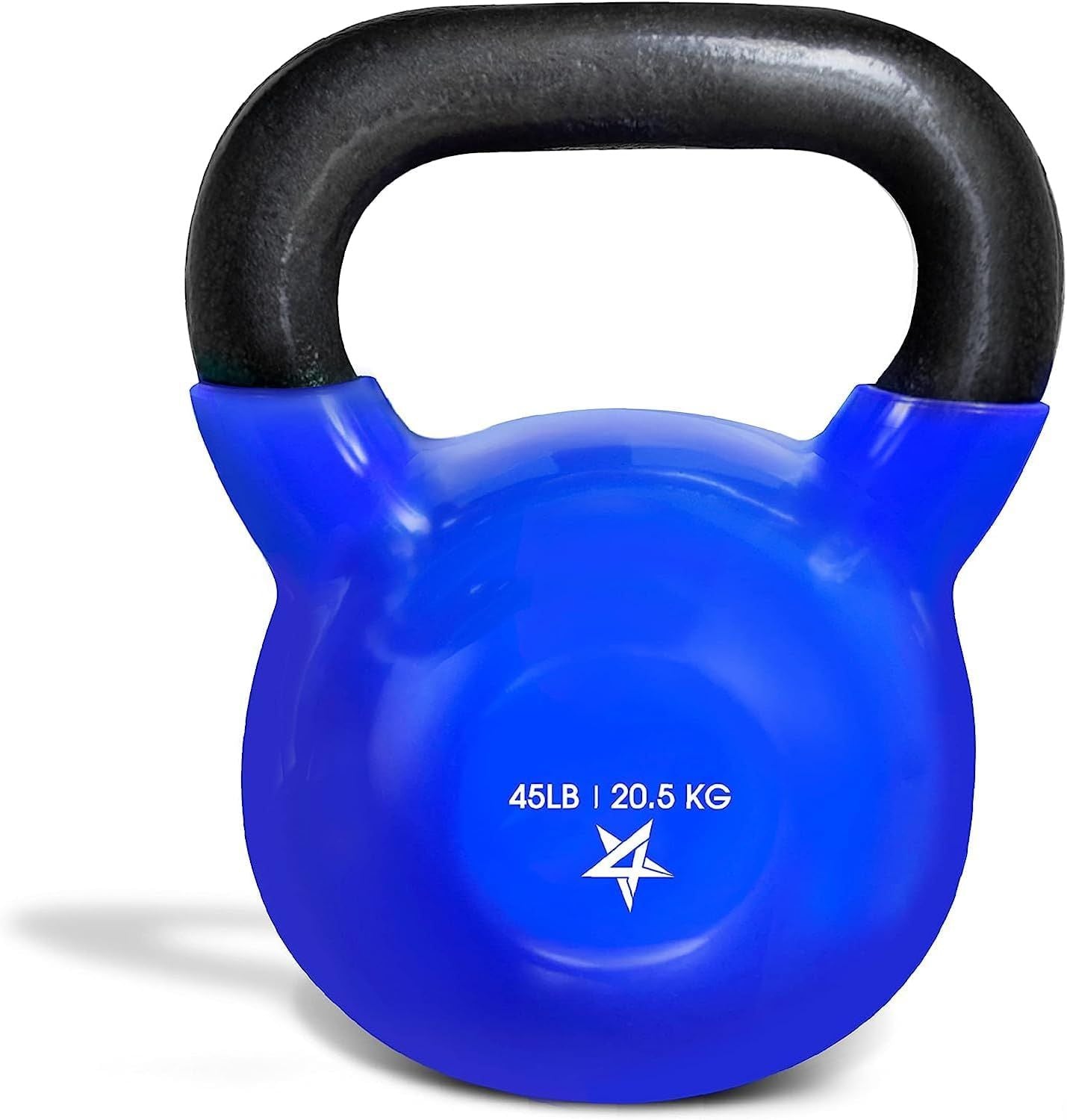 Vinyl Coated Cast Iron Kettlebell – 5–100 lb Strength Training Home Gym Equipment