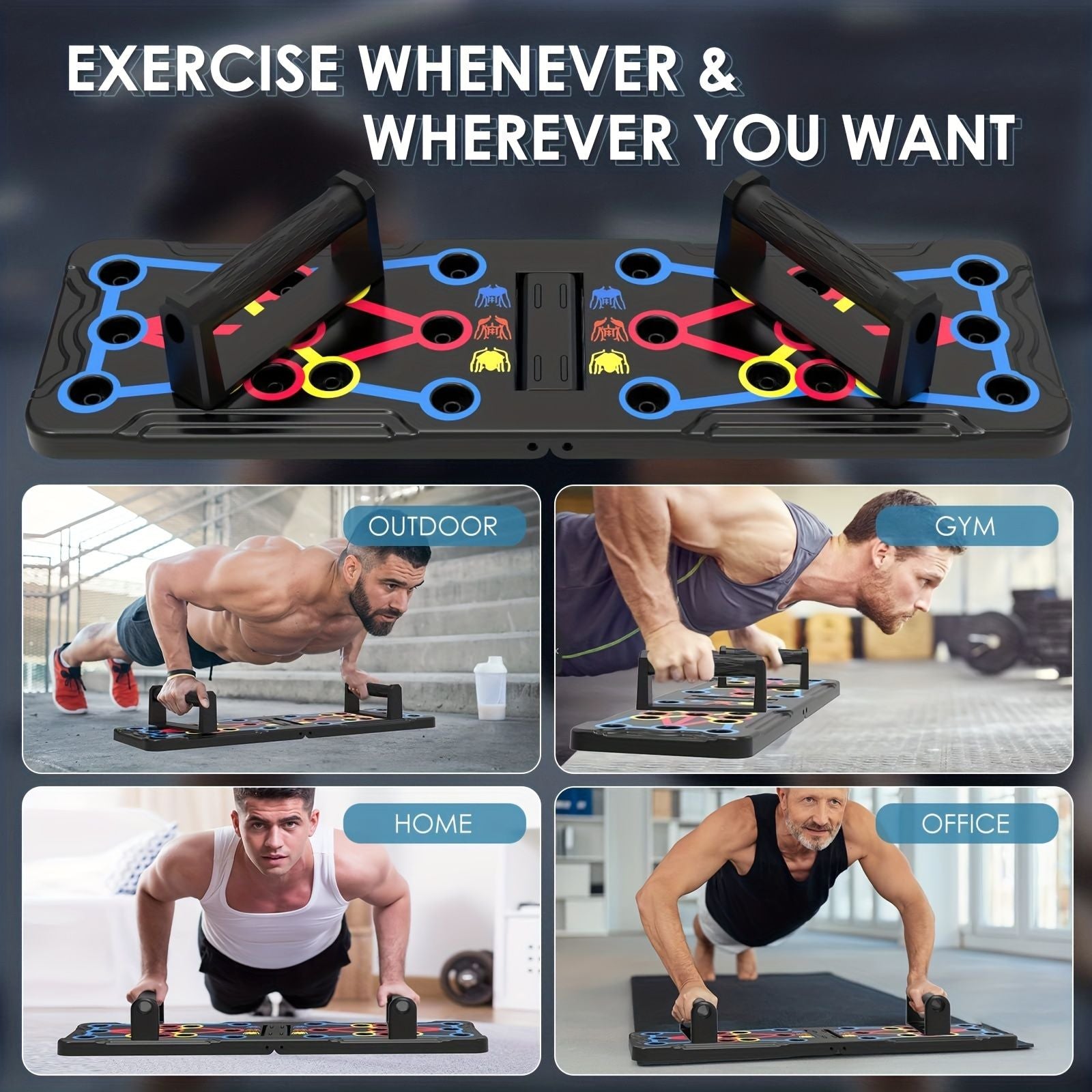 20-in-1 Foldable Push-Up Board – Multi-Functional Chest & Upper Body Training Equipment