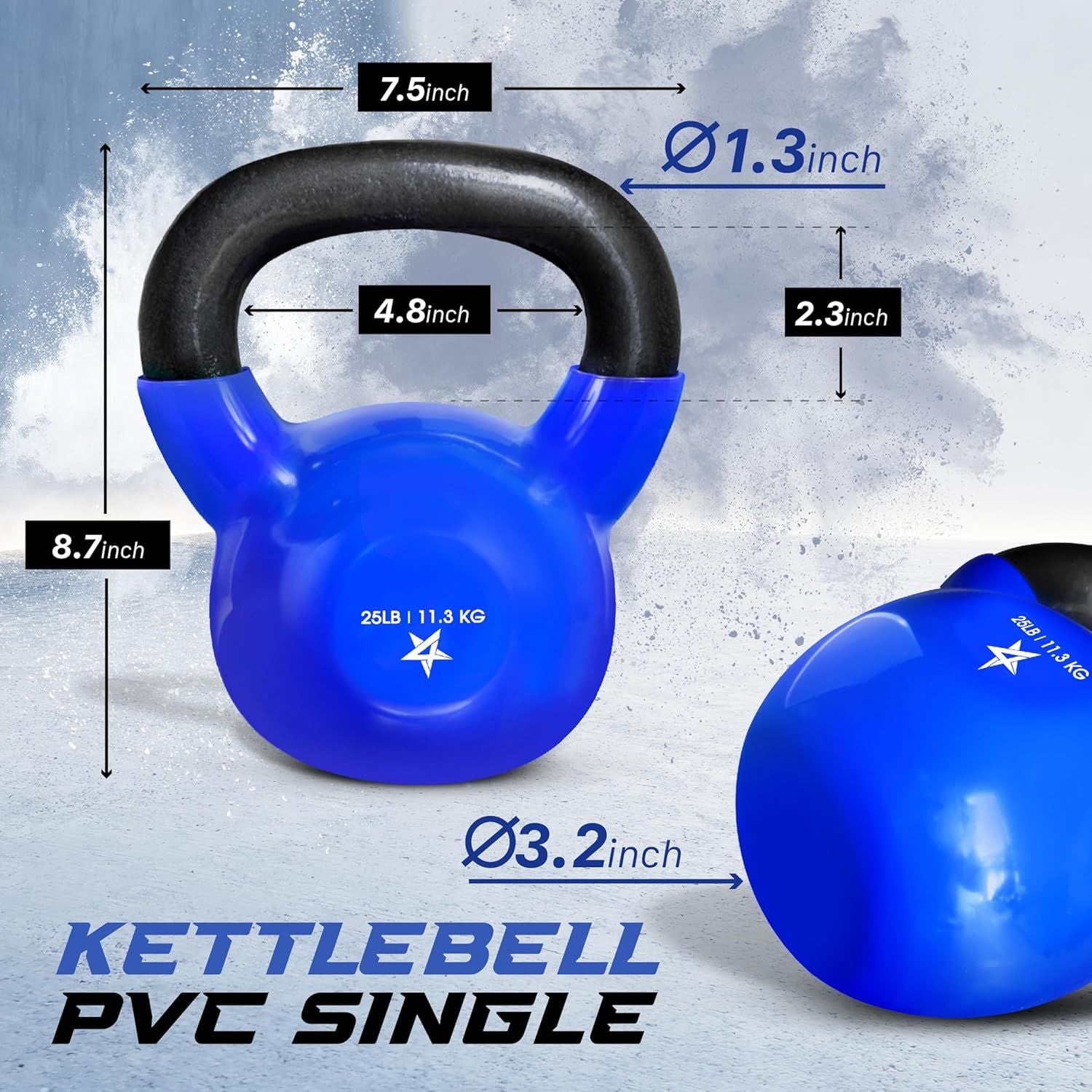 Vinyl Coated Cast Iron Kettlebell – 5–100 lb Strength Training Home Gym Equipment