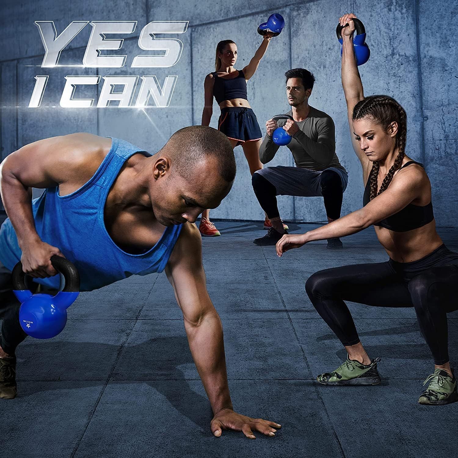 Vinyl Coated Cast Iron Kettlebell – 5–100 lb Strength Training Home Gym Equipment