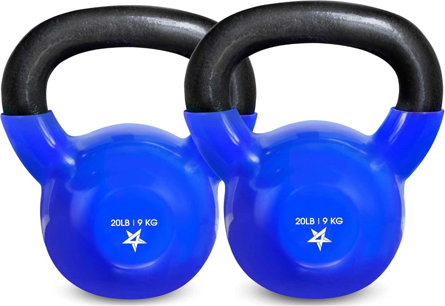 Vinyl Coated Cast Iron Kettlebell – 5–100 lb Strength Training Home Gym Equipment