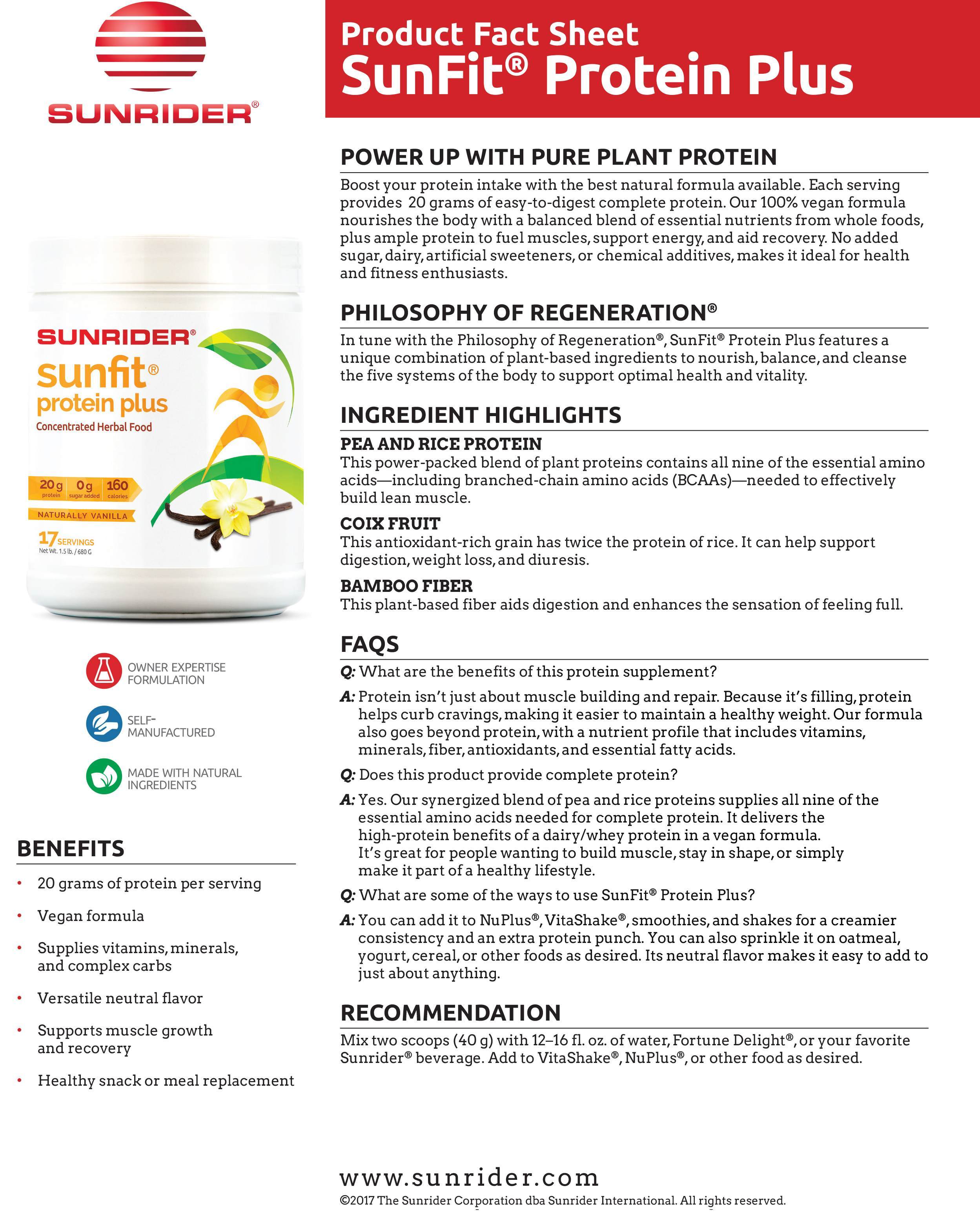 Protein Plus – Sunrider Unique Protein Powder